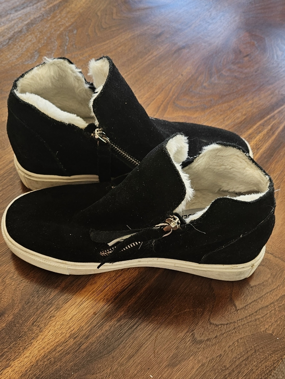 Steve Madden Caliber Black Suede Wedge Sneakers